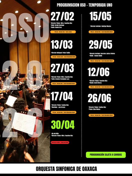 Concierto de la Orquesta Sinfónica de Oaxaca 2026 | 26 de junio